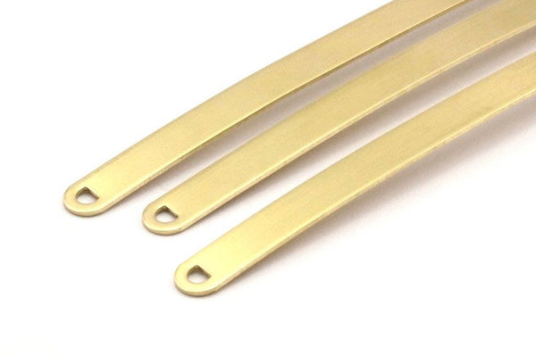 Bracelet Stamping Blank, Raw Brass Bracelet Stamping Blanks With 2 D Shaped Holes ( 8x125x1mm) N0433