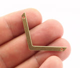 Brass Chevron Charm, Raw Brass Chevron Charms With 2 Holes, Pendants (40x3x0.80mm) D0385--n0629
