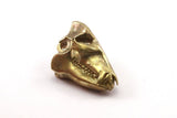Ox Skull Charm, Raw Brass Ox Skull Necklace Pendants, (21x13x10mm) N0486