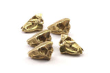 Ox Skull Charm, Raw Brass Ox Skull Necklace Pendants, (21x13x10mm) N0486