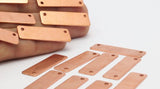Copper Personalized Bar, 12 Raw Copper Stamping Blanks 2 Holes (10x35x0.80mm) D0439