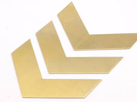 Chevron Choker Pendant, 5 Raw Brass Chevrons Blanks 4 Holes (80x25x0.80mm) A0907--n0660