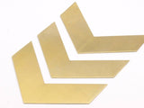 Chevron Choker Pendant, 5 Raw Brass Chevrons Blanks 4 Holes (80x25x0.80mm) A0907--n0660