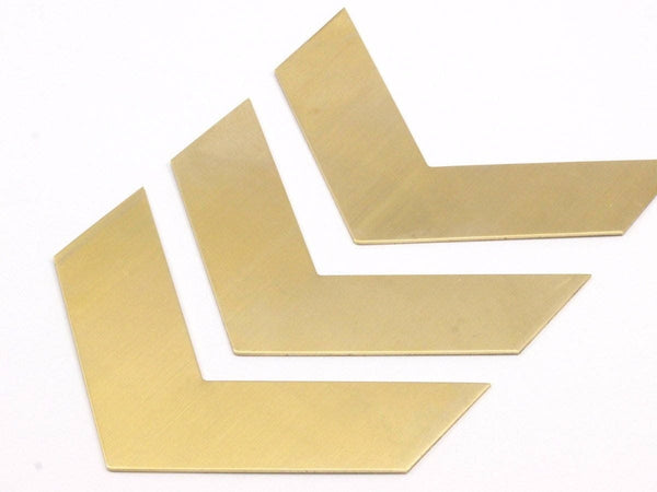 Chevron Choker Pendant, 5 Raw Brass Chevrons Blanks 4 Holes (80x25x0.80mm) A0907--n0660