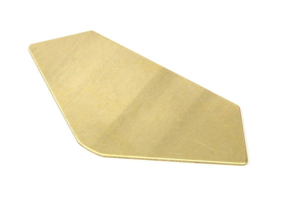 Brass Super Hero Shields, 2 Raw Brass Geometric Stamping Blanks (76x36.5mm) D0004