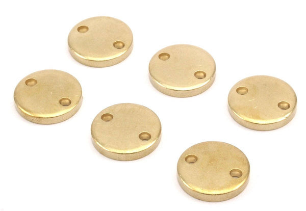 Brass Circle Charm, 6 Raw Brass Circle Button Blanks (18x3mm) Y211