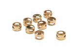 Brass Bead For Leather, 12 Raw Brass Beads For Leather Cord Bracelets (8x4.5mm) Y079