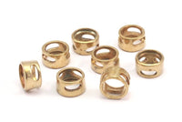 Brass Bead For Leather, 12 Raw Brass Beads For Leather Cord Bracelets (8x4.5mm) Y079
