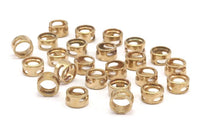 Brass Bead For Leather, 12 Raw Brass Beads For Leather Cord Bracelets (8x4.5mm) Y079