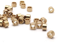 Industrial Spacer Bead, 25 Raw Brass Industrial Tubes, Spacer Beads, Findings (7x4.5mm) Bs 1348