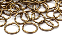 10mm Jump Ring - 200 Antique Brass Jump Rings (10x1mm) A0379