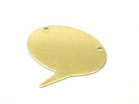 Brass Speech Bubble, 5 Raw Brass Speech Bubble Blanks (37x37x0.80mm) D0311--c095