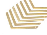Brass Chevron Charm, Raw Brass Chevrons With 2 Holes (50x3x0.80mm) N0635