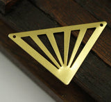 Bohemian Triangle Pendant, 10 Raw Brass Triangle Pendant With 2 Holes (45x35x35mm) A0010
