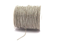Silver Tone Chain, 5 Meters 16.5 Feet (1.5mm) Silver Tone Brass Faceted Ball Chain - W71