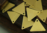 Tiny Brass Triangle, 250 Raw Brass Triangle Charms With 1 Hole (12x14mm) A0013