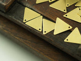 Tiny Brass Triangle, 250 Raw Brass Triangle Charms With 1 Hole (12x14mm) A0013