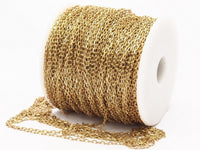 Raw Brass Chain, Raw Brass Soldered Chain (1.5x3mm) 5m-10m-90m bs 1069