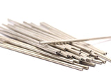 Silver Tube Beads - 25 Nickel Free Silver Tone Copper Long Tubes (60x2mm) D0448