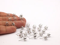 Stainless Steel Silver Pad, 16 Stainless Steel Earring Posts 6mm Pad K620