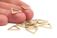 Small Triangle Connector, 12 Raw Brass Triangle Connector Rings (16x2x1.2mm) D0023