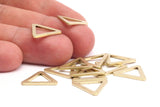 Small Triangle Connector, 12 Raw Brass Triangle Connector Rings (16x2x1.2mm) D0023