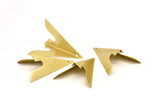 Brass Kite Charm, 6 Raw Brass Geometric Triangle Charms (31mm) U008