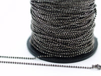 100 Meters 33 Feet 1.5 Mm Gunmetal Brass Faceted Ball Chain - W74 ( Z035 )