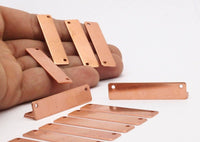 Copper Rectangle Blank, 10 Raw Copper Stamping Blanks (10x40x0.80mm) D0500