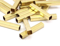 27 Raw Brass Square Tubes (5x30mm) Bs1604