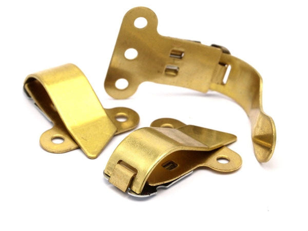 Brass Bag Clip, 4 Raw Brass Grommet (41x30mm) D0495--c072