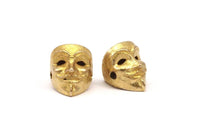 Vendetta Mask , 4 Raw Brass Vendetta Bracelet Parts (14.5x13x11mm) N0425