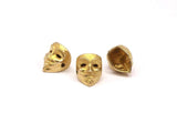 Vendetta Mask , 4 Raw Brass Vendetta Bracelet Parts (14.5x13x11mm) N0425