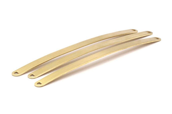 Raw Brass Blank, Raw Brass Bracelet Stamping Blanks With 2 D Shaped Holes ( 8x135x1mm) N0432
