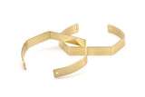 Brass Bracelet Blank - 4 Raw Brass Cuff Bracelet Blank Bangle 2 Holes (145x8x1mm) Brc 179