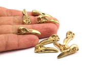 Bird Skull Charm, Raw Brass Bird Skull Necklace Pendants, (27x10x8mm) N0493