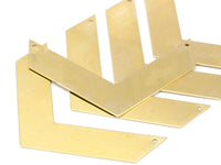 Brass Chevron Necklace, 6 Raw Brass Chevrons With 2 Holes (80x20x0.80mm) N0654