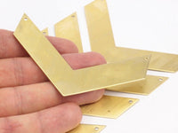 Brass Chevron Necklace, 6 Raw Brass Chevrons With 2 Holes (80x20x0.80mm) N0654