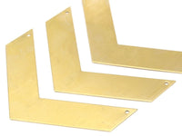 Brass Chevron Necklace, 6 Raw Brass Chevrons With 2 Holes (80x20x0.80mm) N0654