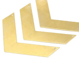 Brass Chevron Necklace, 6 Raw Brass Chevrons With 2 Holes (80x20x0.80mm) N0654