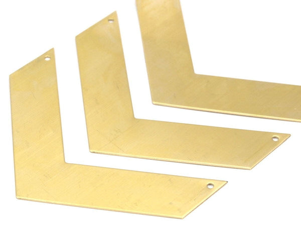 Brass Chevron Necklace, 6 Raw Brass Chevrons With 2 Holes (80x20x0.80mm) N0654