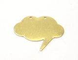 Brass Speech Bubble, 5 Raw Brass Speech Bubble Blanks (38x34.5x0.80mm) D0310--c095