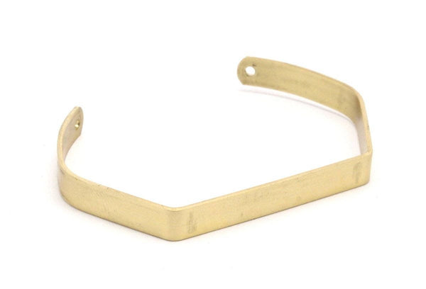 Brass Bracelet Blank - 4 Raw Brass Cuff Bracelet Blank Bangle 2 Holes (145x6x1mm) Brc066