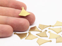 Brass Chevron Charm, 12 Raw Brass Chevron Charms (17x15mm) Bs 1342