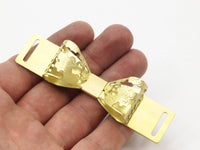 Raw Brass Bow Belt Buckle , Findings (90x20mm) D147--c099