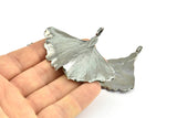 Gunmetal Gingko Leaf, 1 Gunmetal Plated Real Gingko Leaf with 1 Loop, Pendants, Findings X020