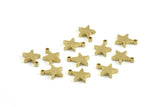 Raw Brass Star 24 Raw Brass Flat Star Tags With 1 Loop (10x8.5mm) BS 2027
