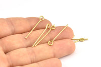 30mm Eye Pin, 25 Raw Brass Eye Pins, Findings (30x1mm) BS 2255