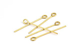 35mm Eye Pin, 25 Raw Brass Eye Pins, Findings (35x1mm) BS 2254