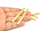 Brass Necklace Bar,  10 Raw Brass Stamping Pendants, Blanks (60x5x0.80mm) D0026